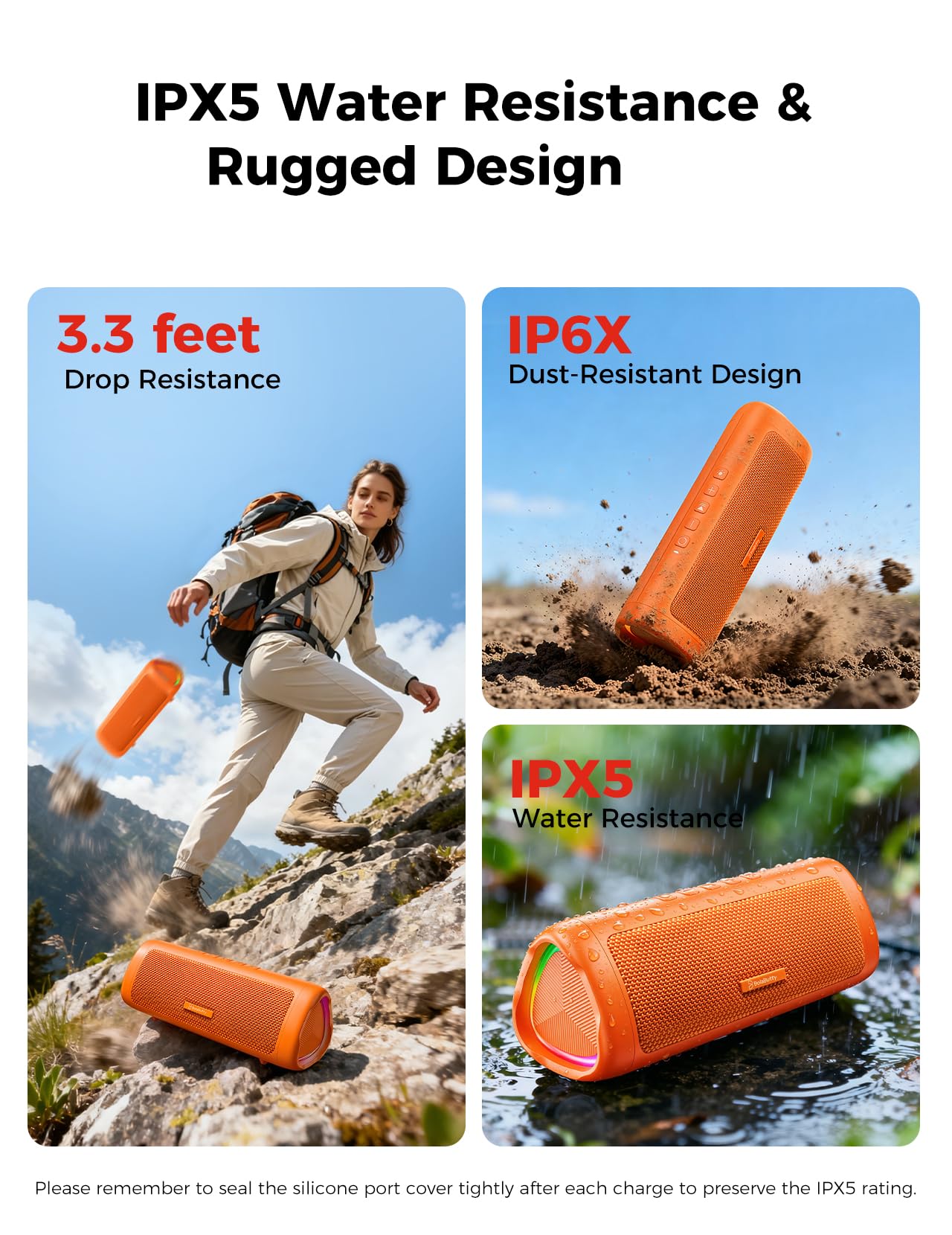 BolaButty Altoparlante Bluetooth con audio HD, portatile, wireless, impermeabile IPX5, fino a 20 ore di riproduzione, accoppiamento TWS, BT5.3, per casa/festa/outdoor/spiaggia, gadget elettronici