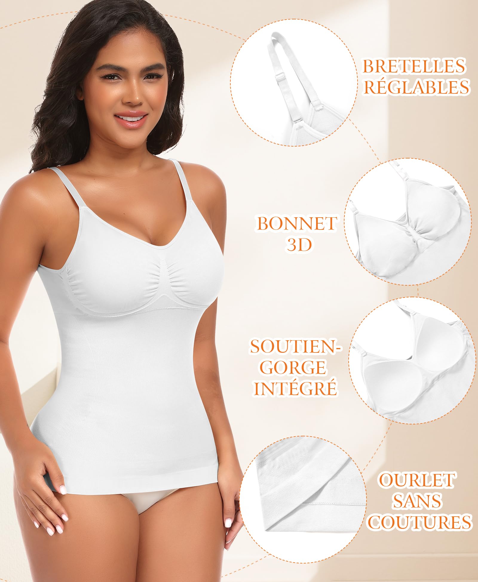 YARRCO Hauts sculptants Femme 003-3XL CHECKING ABCDE