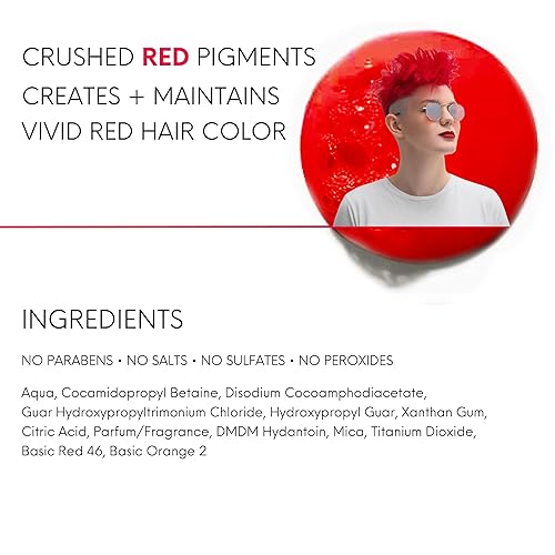 Miniatura 3 de Watercolors - Champú sin sulfato para depósito de color, mantiene y mejora la coloración del cabello, tintas de agua, lavado rojo intenso (paquete