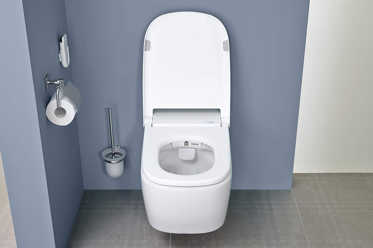 Barrualdea view of VitrA V-care 1.1 Comfort Shower Toilet with lid open