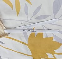Vista 6 de SLEEPBELLA Funda de edredón tamaño Queen, 600 hilos de algodón reversible con ramas grises y flores amarillas (tamaño Queen, hojas blancas)