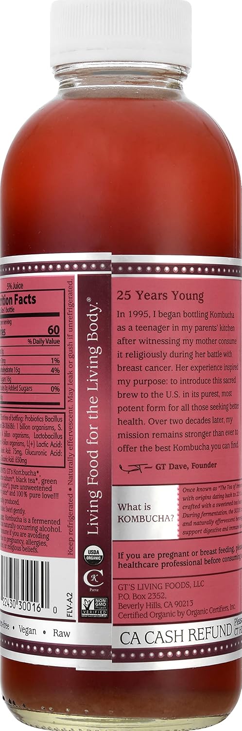 GT's Kombucha, Cosmic Cranberry 16 Fl Oz