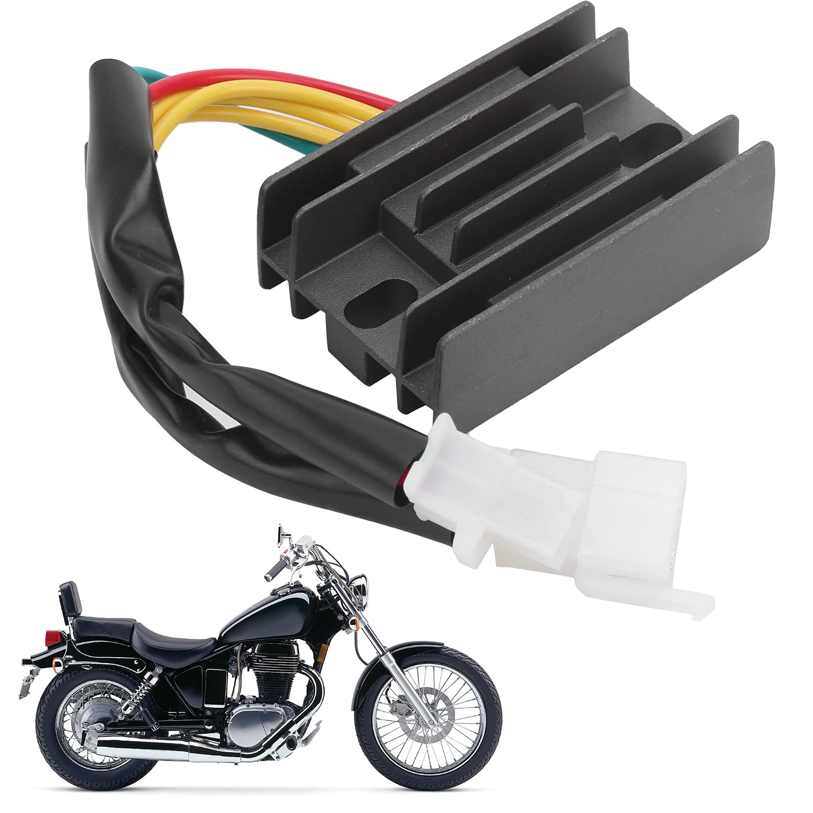 Regolatore di Tensione Raddrizzatore in Lega di Alluminio e ABS Adatto per EN 125/GN 250/GS 125/GZ 250 OE: 32800-24b10-45c00