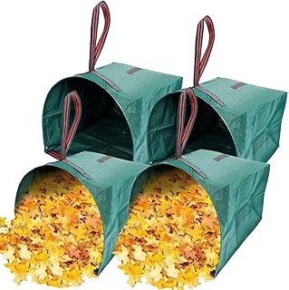 72 gallon Leaf Collector bags,4-Pack Yard Waste Bags,Large Dustpan-Type Lawn Bags, Leaf Bags for leaf vacuum Yard Debris,Grass Clippings,Collapsible Trash Can for Parties,Laundry,Camping