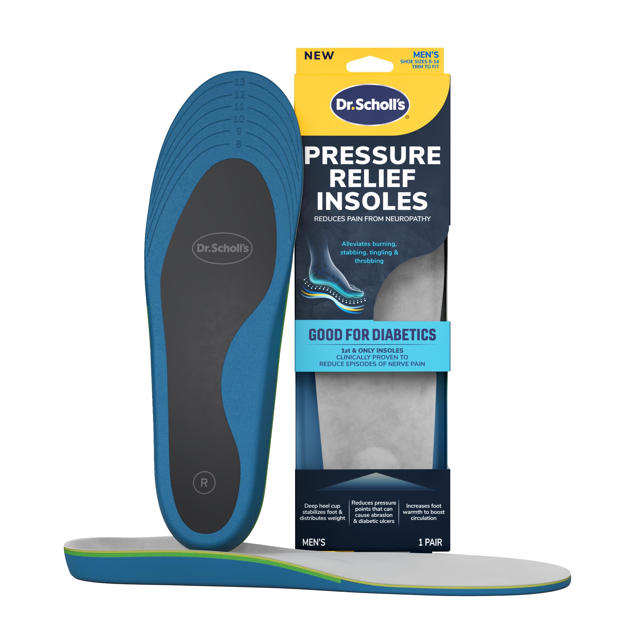 Dr Scholls Pressure Relief Insoles - The Only Proven Insole to Reduce Episodes of Nerve Pain Neuropathy Pain