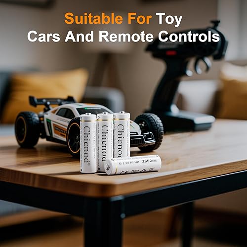 Miniatura 7 de Baterías AA recargables con cargador, batería Ni-MH de alta capacidad de 2800 mAh, paquete de 8 cargadores NiMH dobles A de 1.2 V con carga rápida