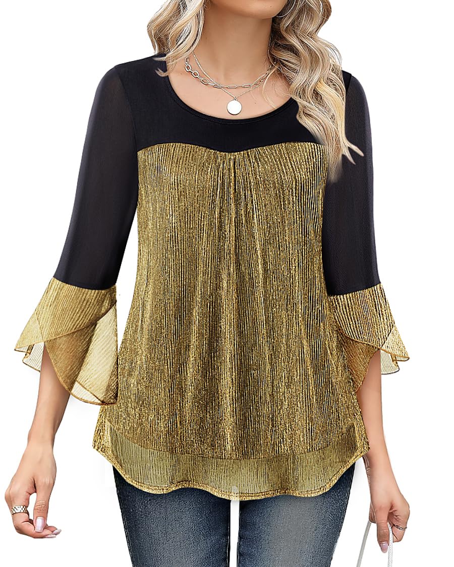 Locker.Ink | The Top Festive Fashion Trends You Need to Know for the Holiday Season Bebonnie Ruffle Mesh Tunic