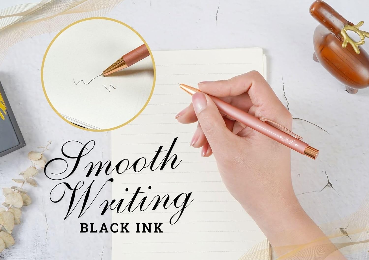 InnoBeta Monogrammed Gifts Ballpoint Pen Set of 4, Initial Letter Gifts for Housewarming, Birthday, Thanksgiving, Christmas - A - Image 4