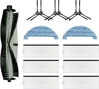 Replacement Spare Parts Accessories Compatible With Noisz by ILIFE S8 Pro Robtic Vacuum Cleaner,1 Main Brush,6 Hepa Filters,6 Side Brushes, 2 Mop Pads(S8 PRO)