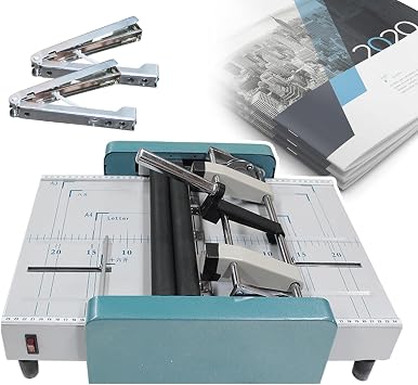 Paper Folding Machine,Booklet Making Machine, Manual Creasing Machine,5/4 Nail Positions,12x17in A3+Size Pamphlet Stapler,for Factory School Home Church,4nailsa