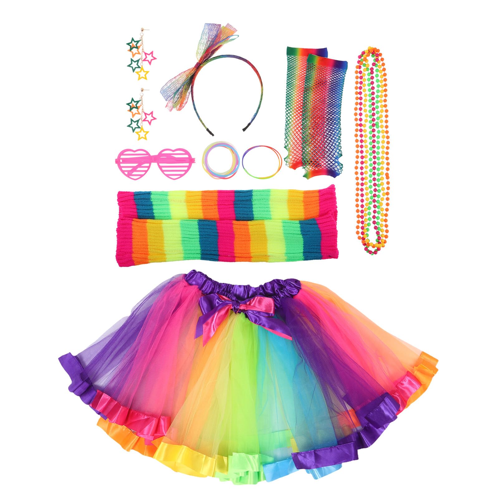 Ensemble D’accessoires Costume Années 80 pour Femmes, 1 Set Rose