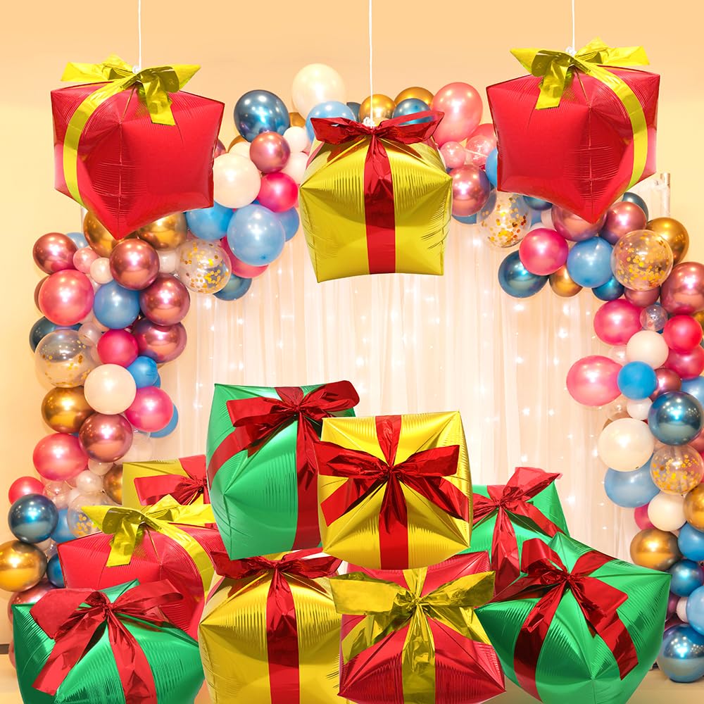 Amazon.com: Deermon Large 4 Piece Gold Christmas Square Shape Gift