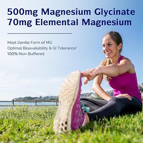 Miniatura 2 de Innate Vitality Glicinato de magnesio 500 mg  70 mg Suplemento de magnesio elemental - Alta absorción, sin OMG y sin gluten - Apoya la salud
