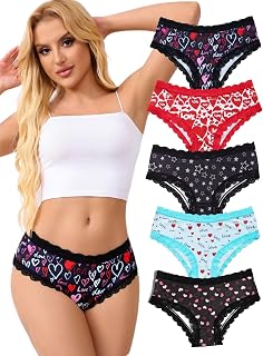 Women's Cheeky Hipster Panties 5/6Pack Soft Comfort Lace Underwear