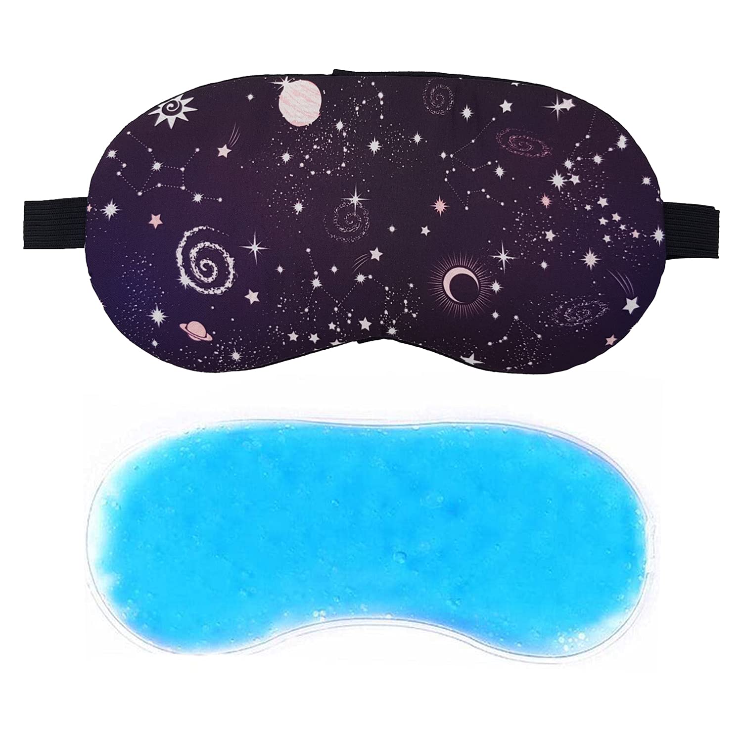 Jenna Cotton Print Cute Sleeping Eye Shade Mask Cover For Insomnia, Meditation, Puffy Eyes And Dark Circles With Gel (Black) (B09CMKYGK2) Amazon Price History, Amazon Price Tracker