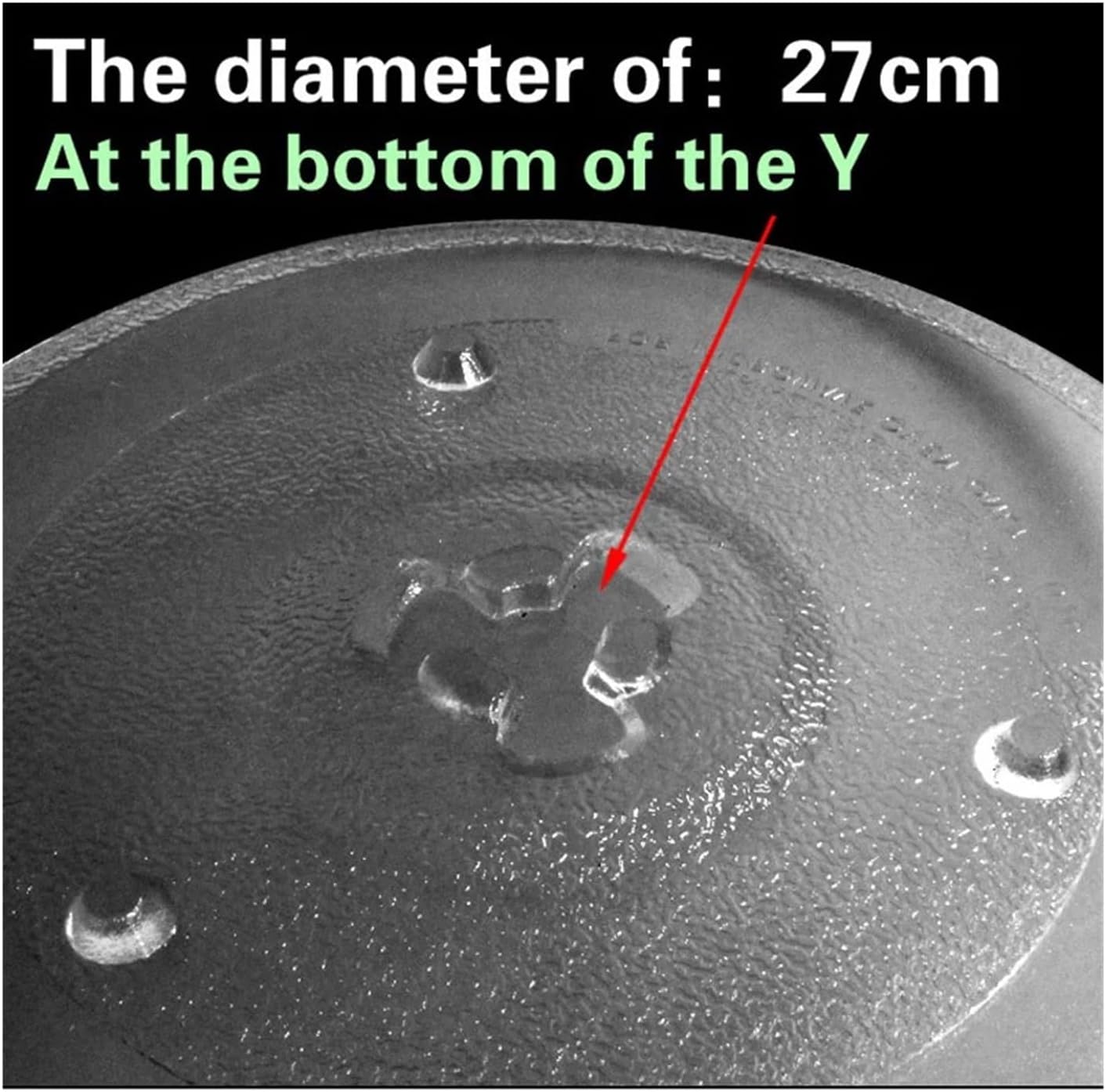 直径27cm Y型部品 電子レンジ用ターンテーブルトレイ ガラスプレート継手