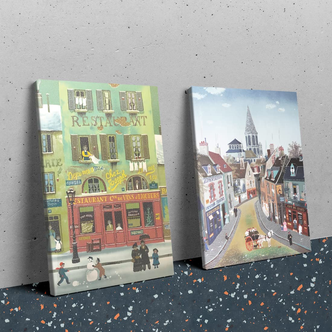 Amazon.co.jp: ヨーロッパの田舎 アートプリント レトロ シティポップ