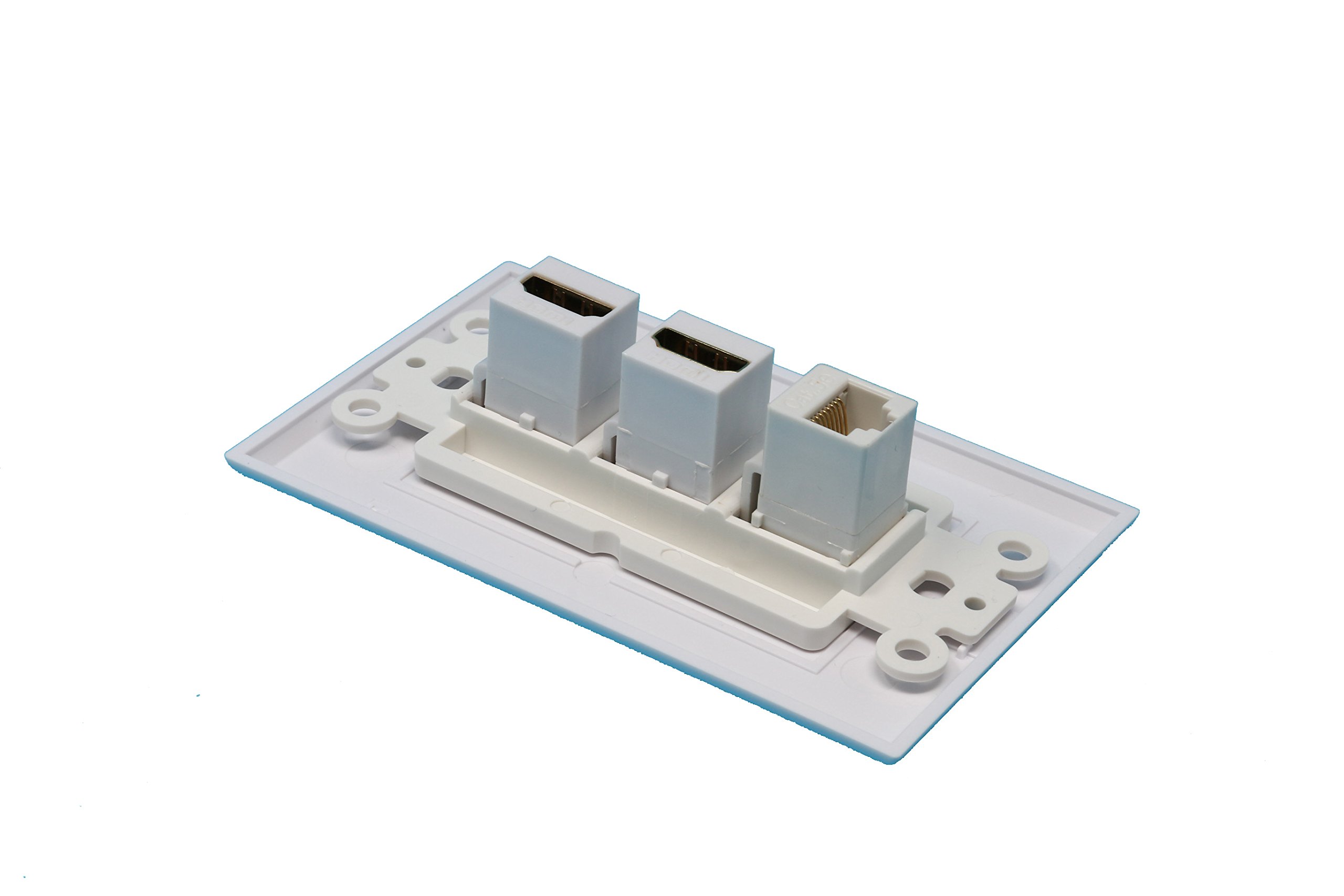 Riteav Piastra Da Muro Con 2 HDMI E 1 Cavo Ethernet + 1 Porta USB | Connessione Femmina-Femmina
