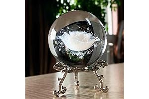 Captivating 3D Rose in Resin Gem Ball with Sliver Stand: An Epitome of Elegance