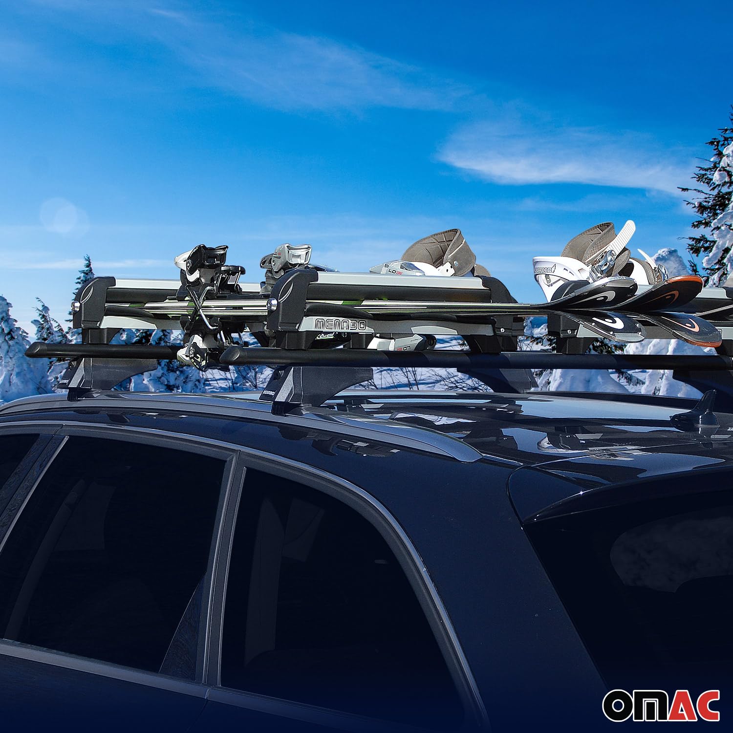 Menabo Skiträger Snowboard Träger Universal Abschließbar Schwarz ABE 2X