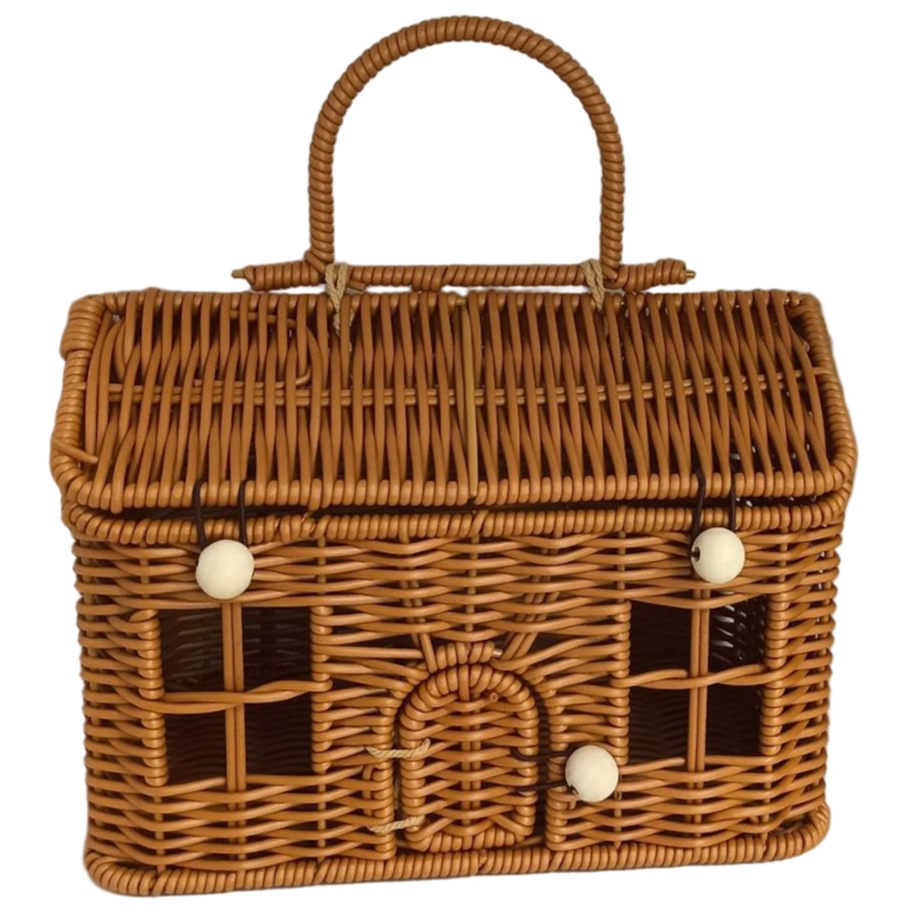 Panier en rotin PP étanche avec poignée et valise en osier pour le rangement