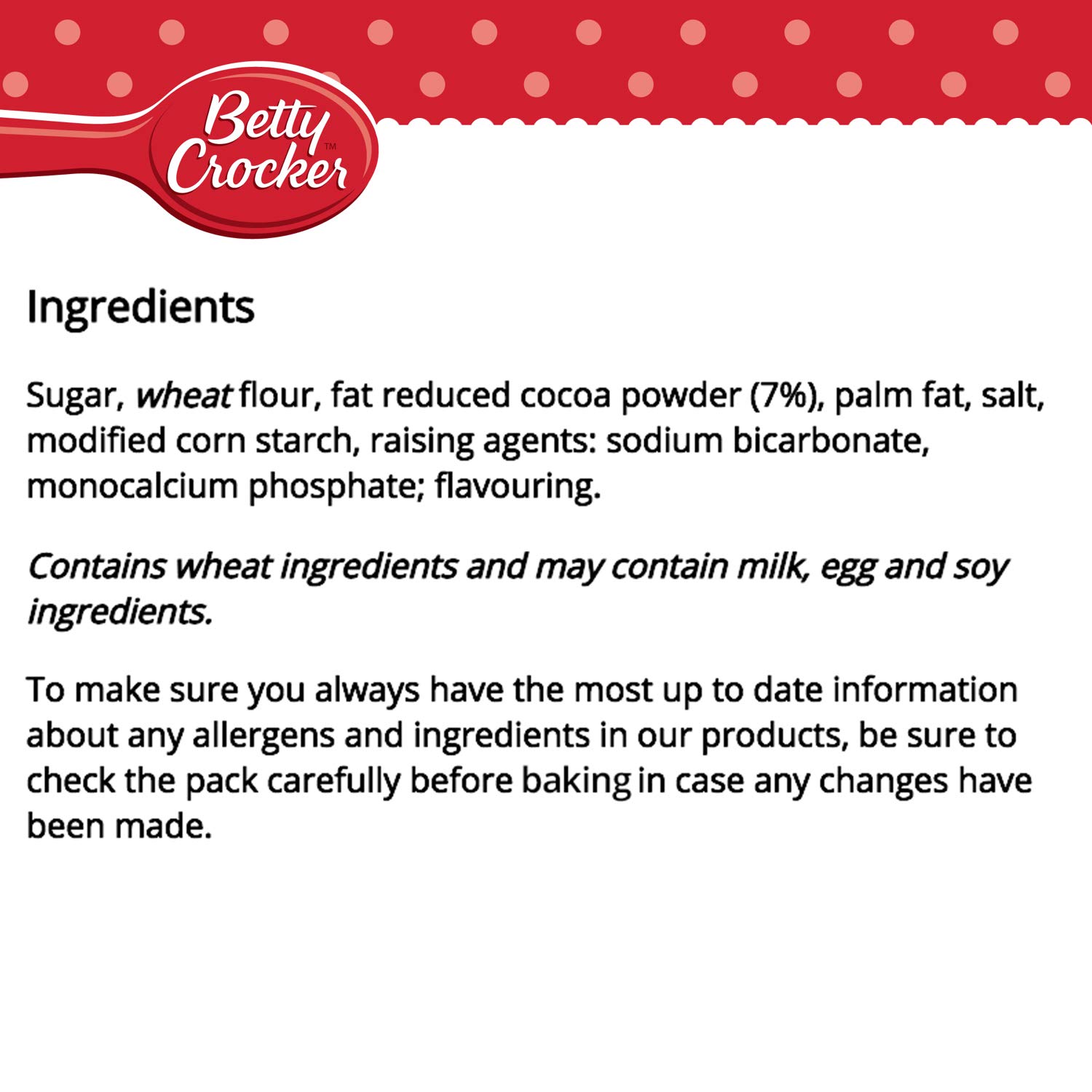 Betty Crocker Brownie Mix