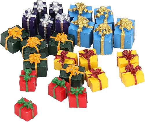 LBEC Mini adornos navideños cajas de casa de muñecas con mano de obra fina para casa de muñecas 1:12