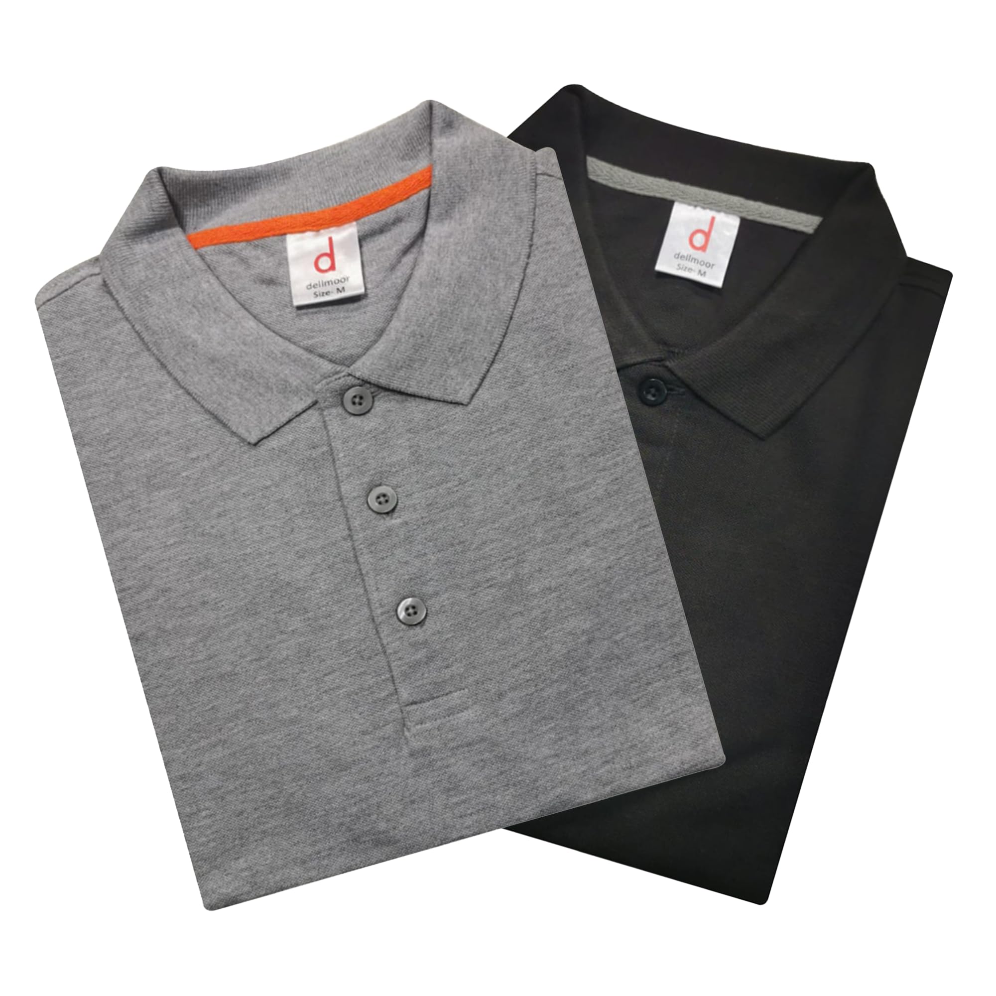 Herren-Polo-Shirts, einfarbig, leicht, 100 % Baumwolle, kurzärmelig, Activewear, einfarbiges Poloshirt für Männer und Erwachsene, Doppelpack, Workout, normale Passform, lässige Poloshirts,