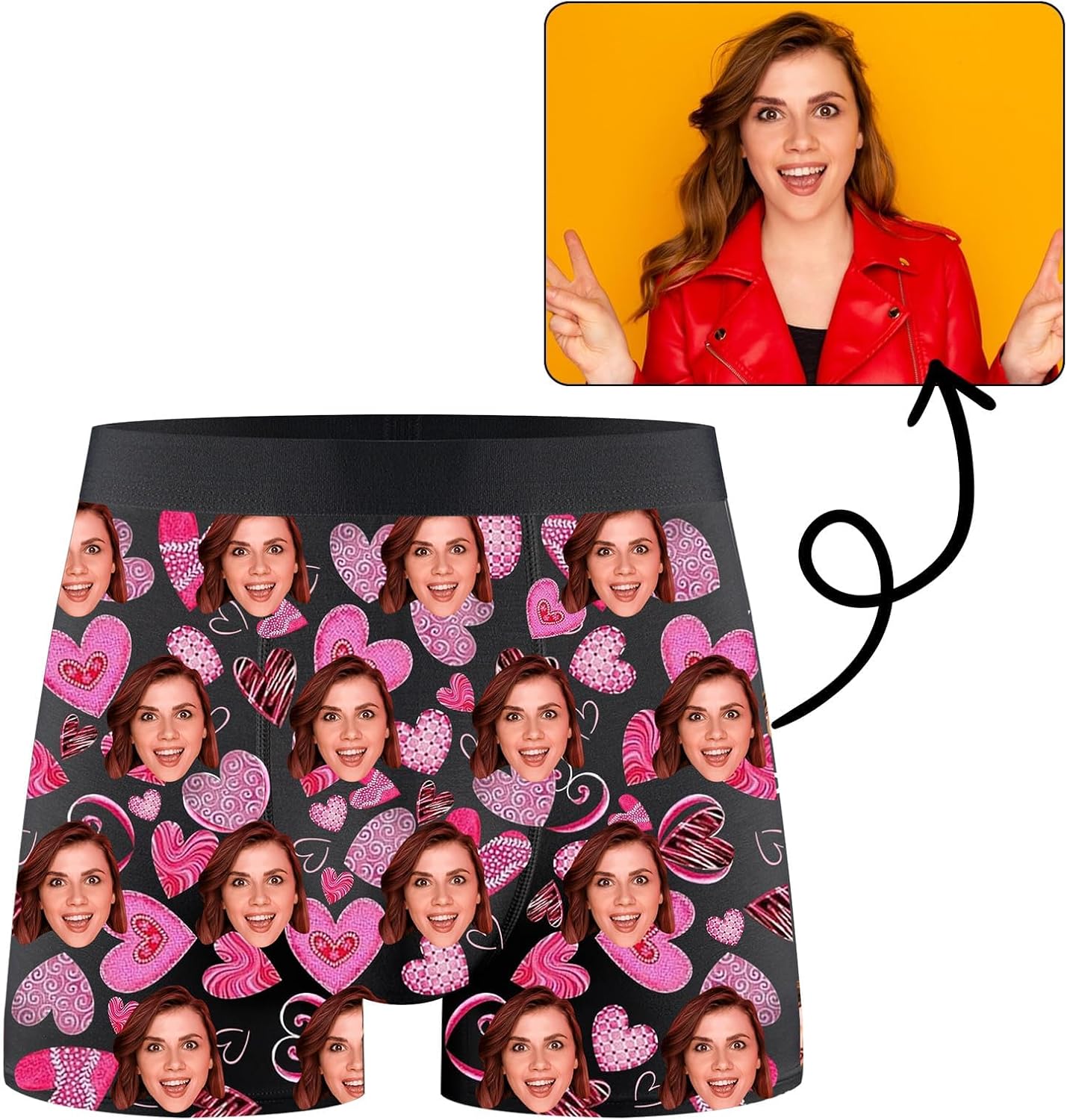 Custom Mens Boxer Briefs Customized Funny Underwear Personalized Boxers Gifts for Boyfriend Husband Him