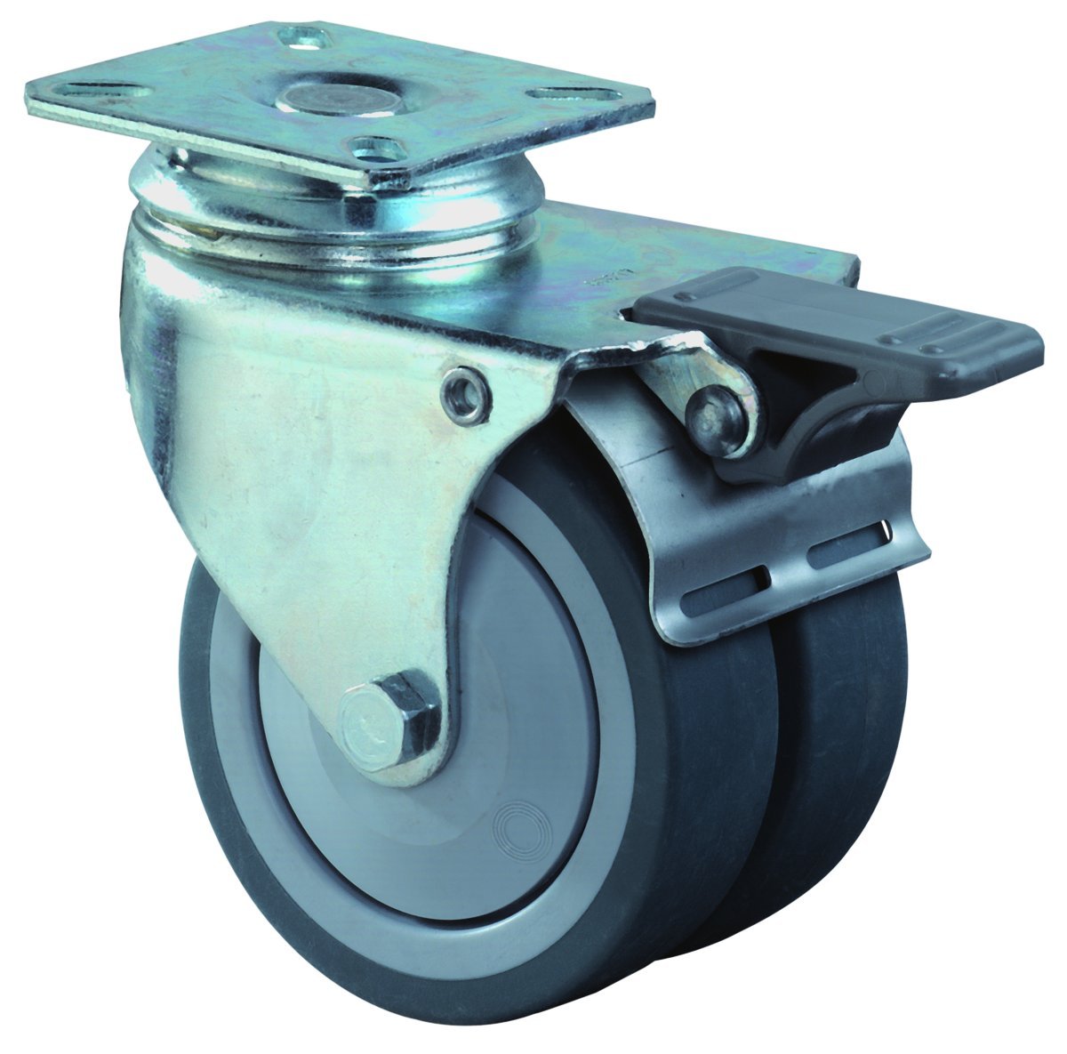 BS Rollen B120.A85.050 Swivel Castor with Total Lock, Wheel Diameter 50 mm