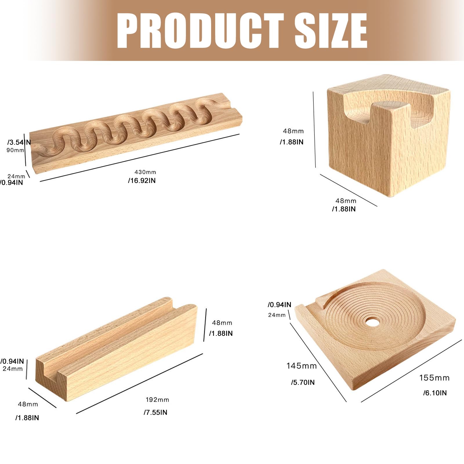 Set rulli in Legno da Costruzione Giocattolo educativo per Bambini Blocchi Costruzione con Pista per Palline Set rulli in Legno creativi Giocattolo didattico per Bambini in età la