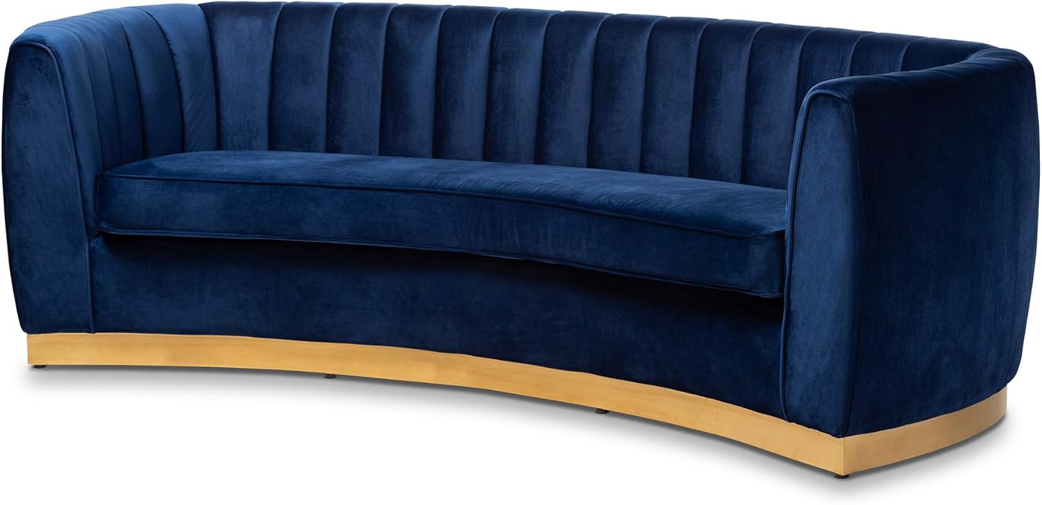 Baxton Studio Sofas, Royal Blue/Gold