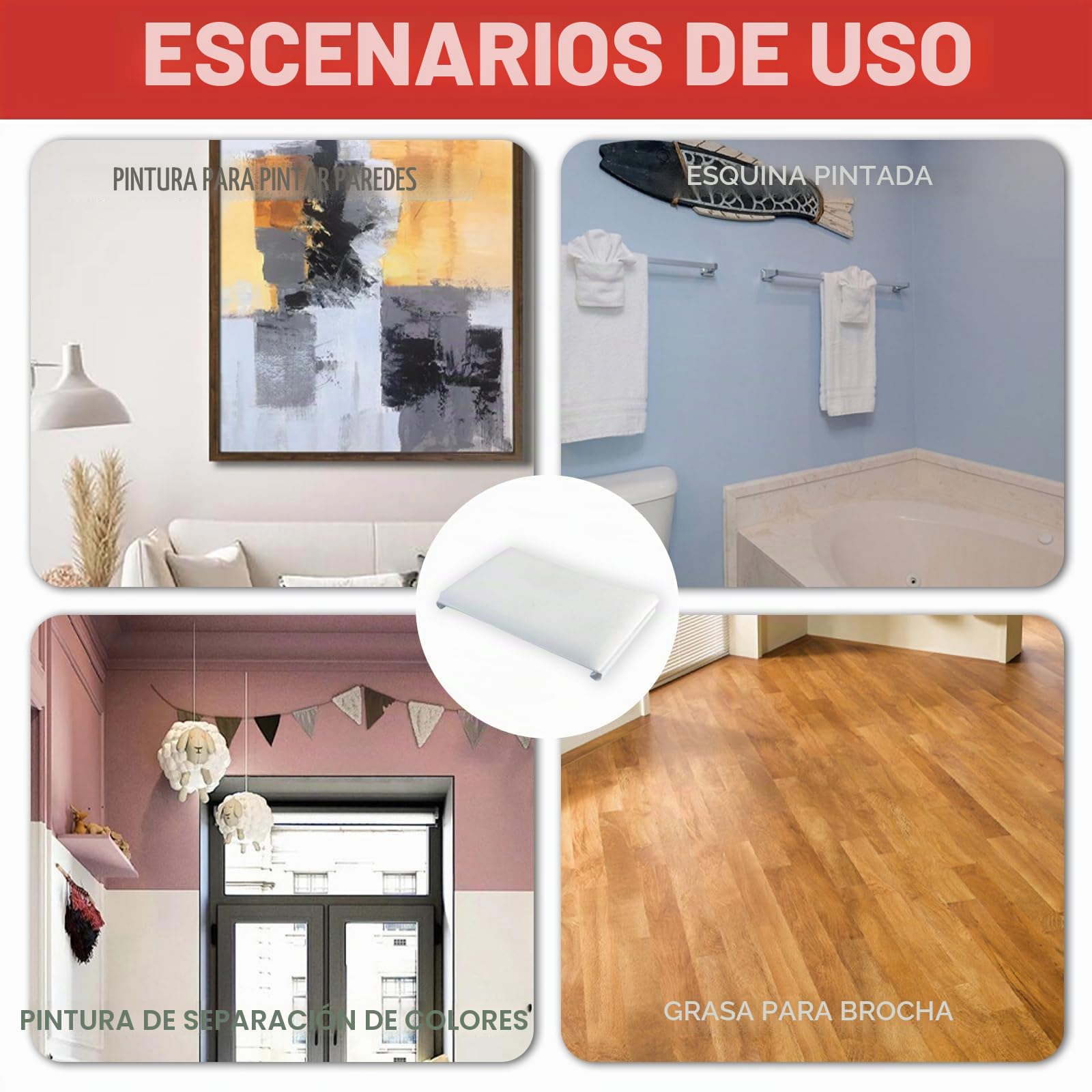 6 Almohadillas para Bordes de Pintura，Bordes Paint Edger，Almohadillas de Repuesto para Bordes de Pintura，Para Pintar Paredes en Hogar（12 x 9cm）