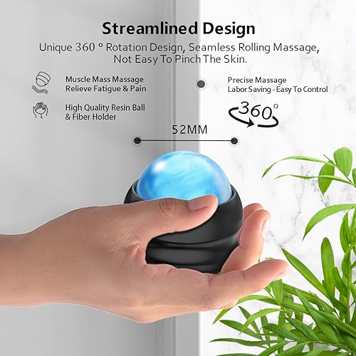 Miniatura 2 de Herramienta de masaje manual con bola de rodillo para liberación miofascial, terapia de punto de activación, nudos musculares, dolor de