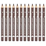 Go Ho 12 PCS Brown Eyebrow Eyeliner Pencils,Sweatproof Eyebrow Pencil,Long-lasting Nice Color Eye Brow Gel Pen Makeup Brow Tint SticksMedium Brown