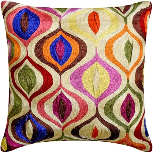 The HomeCentric Fundas de almohada, fundas de almohada, fundas de almohada de seda cuadradas, fundas de almohada de seda cuadradas, almohada 1.