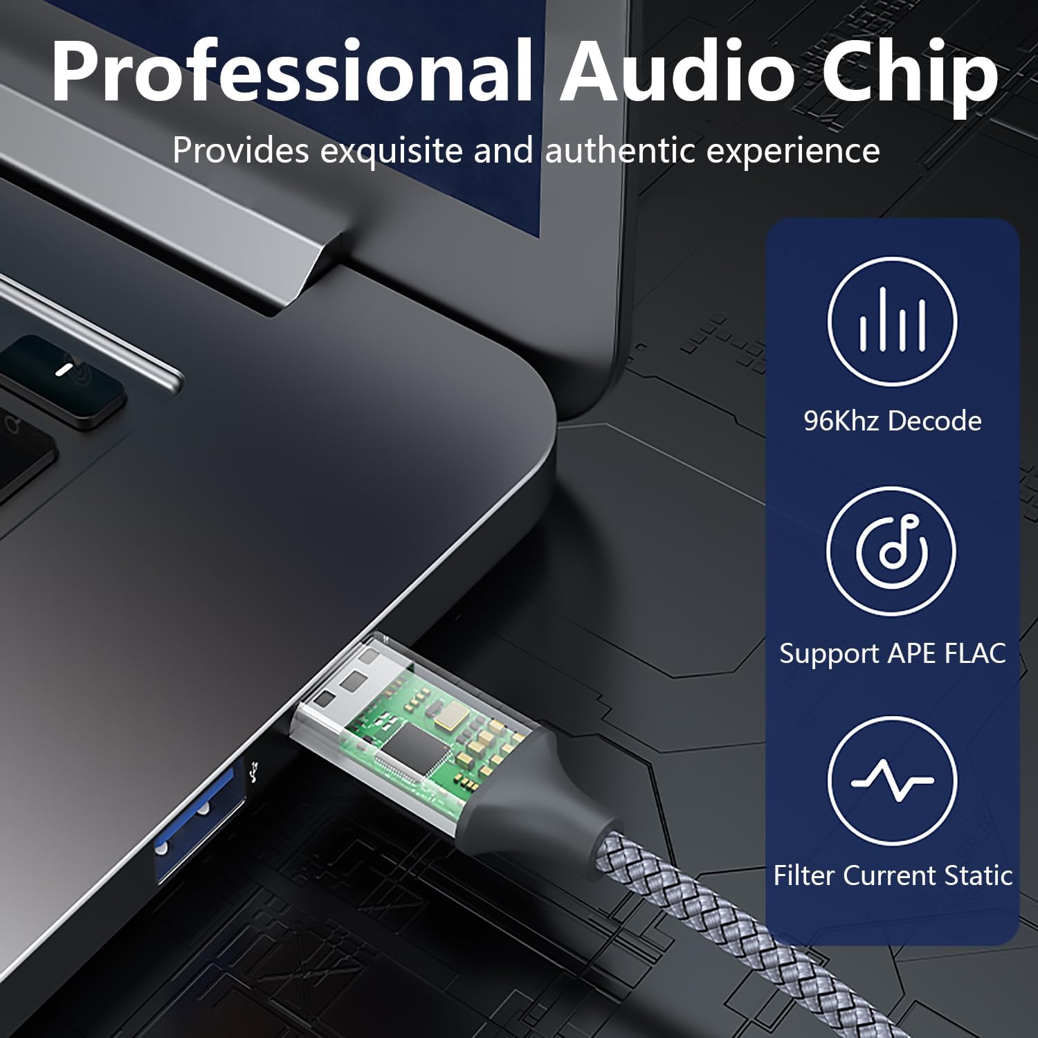 Vcddom Adapter USB na 3,5 mm TRS Audio Jack, przewód USB na 3,5 mm Aux kompatybilny z laptopem PC PS5/4 USB do 3,5 mm Aux Stereo Jack kabel audio do głośnika. Nie działa do ładowania i MP3, TV