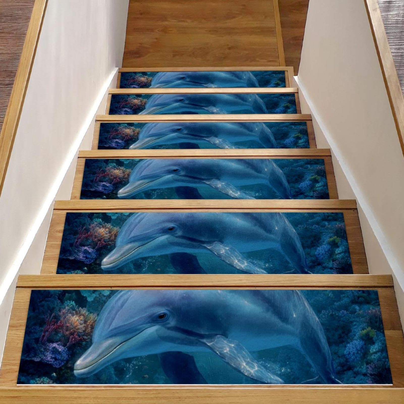 Tapis d'escalier dauphins pour sécuriser les pas des enfants à la maison