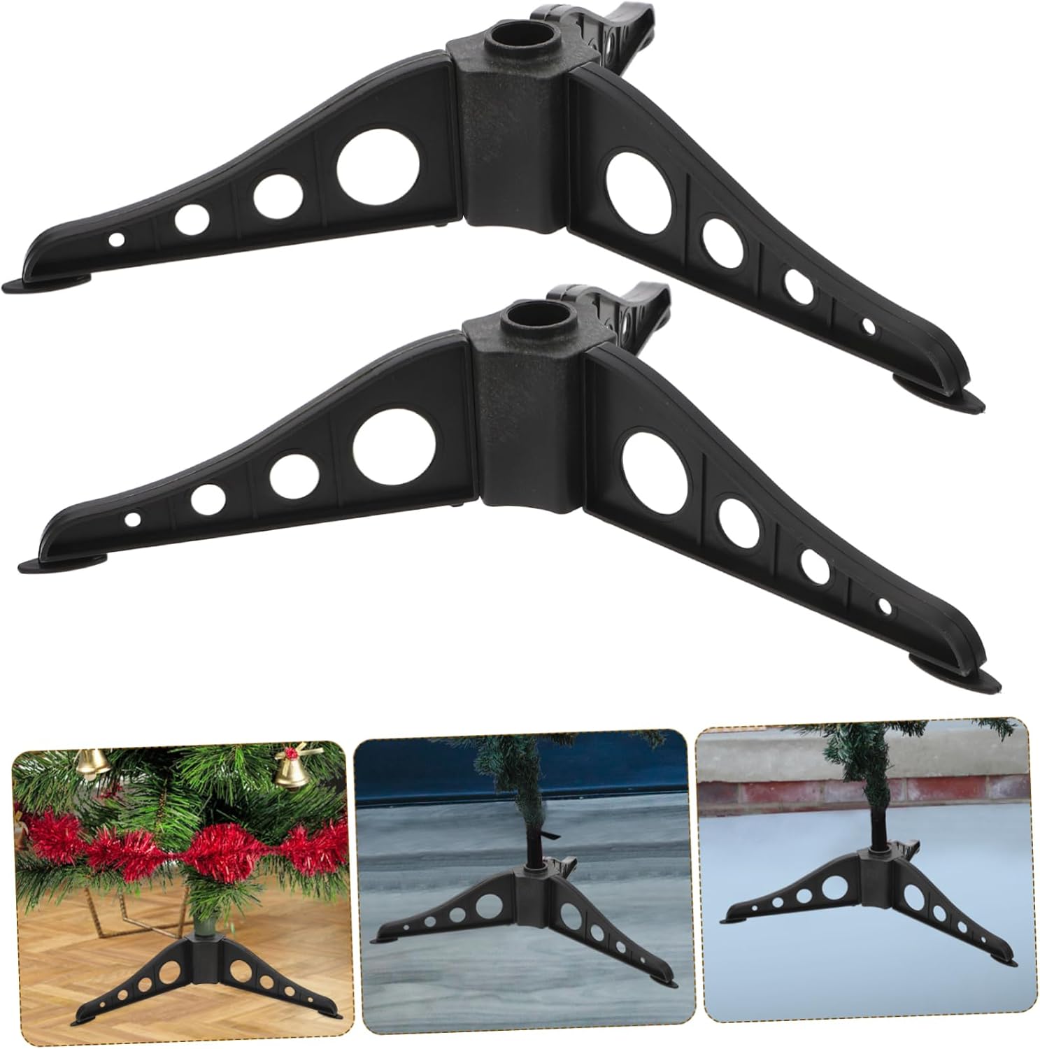 IMIKEYA 4Pcs Xmas Tree Base Holder Christmas Tree Stand Height Center Easy Assembly for Artificial Trees Elegant Design for Festive