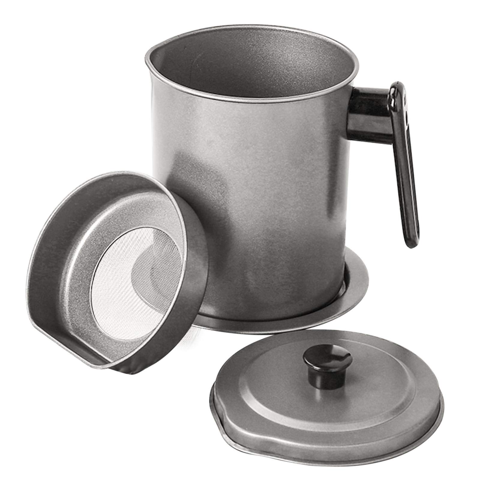Buy YOPAY Bacon Grease Container with Fine Mesh Strainer, 1.7L/ Almost