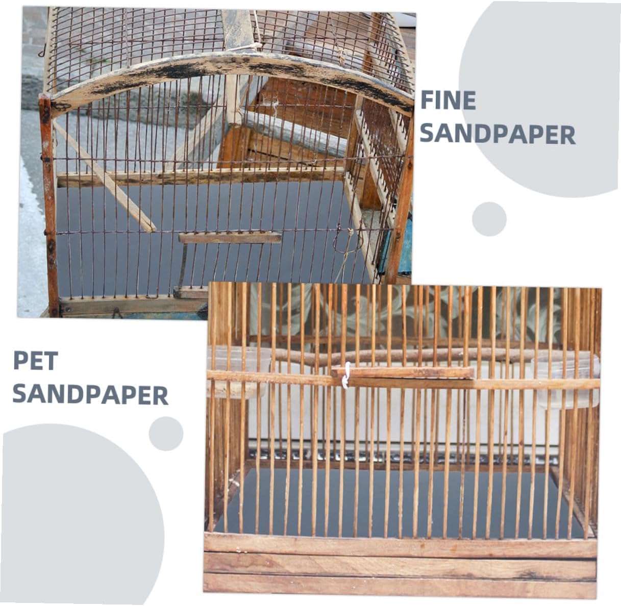 5pcs Bird Cage Sandpaper Pads 800 Grit Blue 28x23cm Replaceable Polishing Liner for Large Bird Cages Cushion Accessory Style