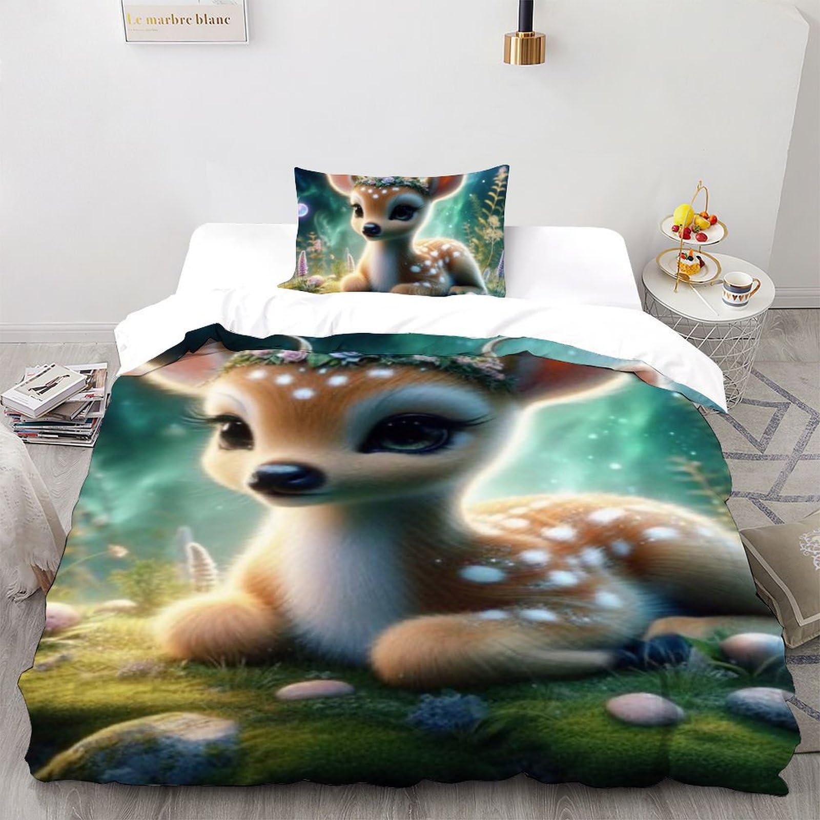 Housse de couette élan 2 pièces 135x200 pour lit une place