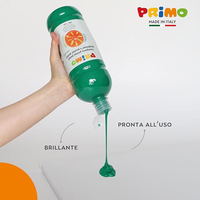 Foto 3 de 8 de PRIMO - Témperas para Niños Lavables +3 Años 1L, Colores Alta Calidad Pintar, Colores para Tela, Vidrio…