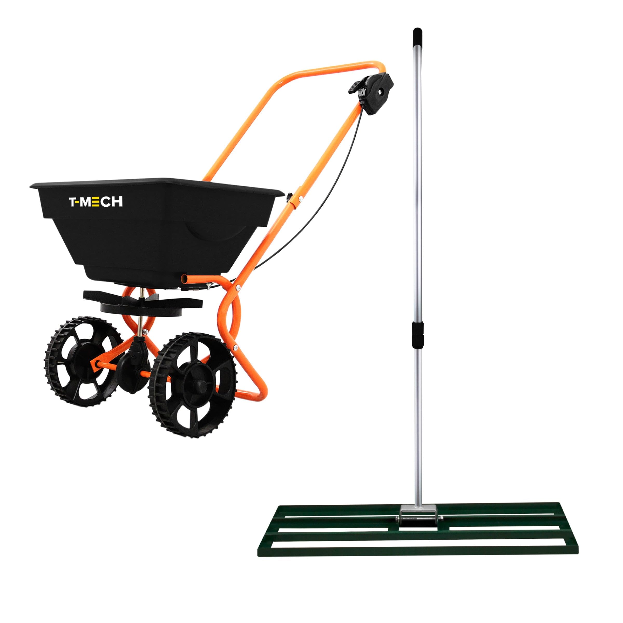 Monstershop Unisex Green Rotary Spreader & 100Cm Lawn Leveller In