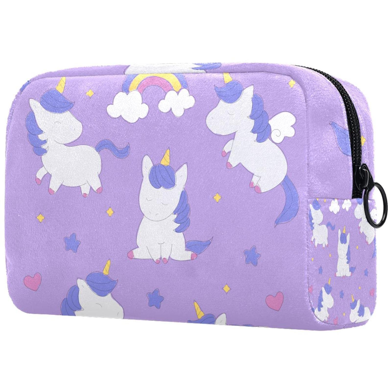 Makeup Bag for Women Small Travel Makeup Bag Makeup Case Pouch Cute Unicorn Character Collection Cosmetic Bag Toiletry Bag