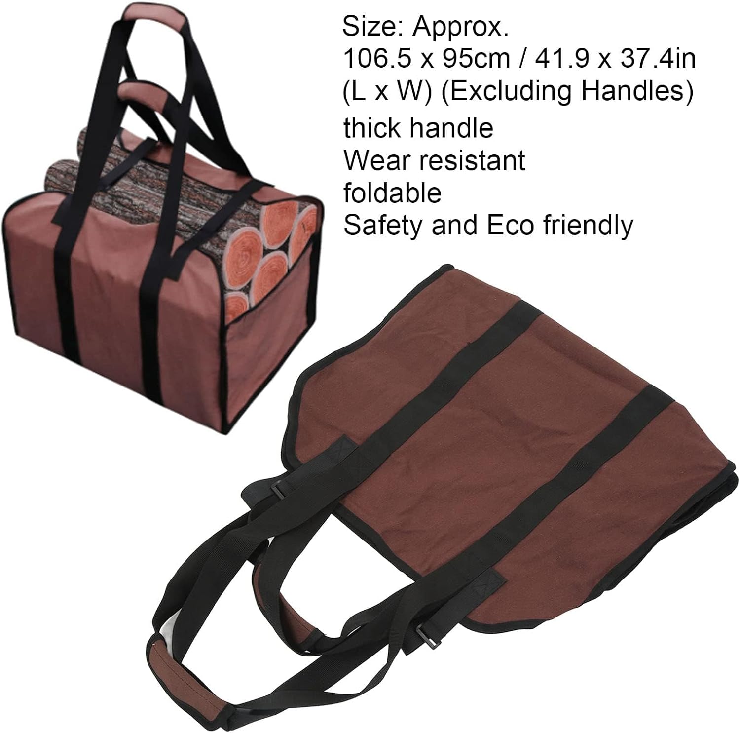 JEOZBM Heavy Duty Wood Carrier for Fireplace, Oxford Cloth Firewood Bag Carrier, Water Resistant Log Tote Wood Carrying Bag with Handles, for Camping Travel
