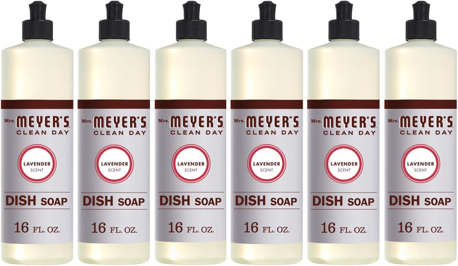 Mrs. Meyer's Clean Day Dishwashing Liquid Dish Soap, Cruelty Free Formula, Honeysuckle Scent, 16 oz - Pack of 6: Health & Personal Care