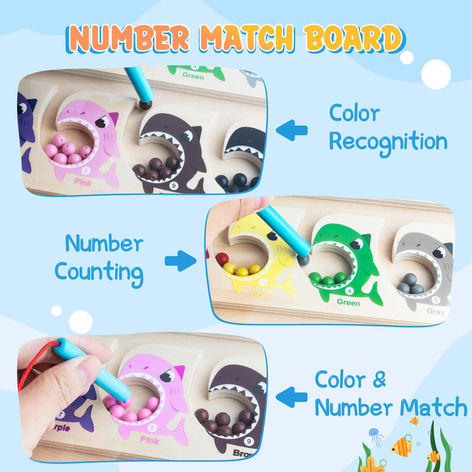 Labirinto Magnetico di Numeri Colore Giocattoli Montessori per Bambini Magneti per Ordinare i Colori Giocattoli Educativi in Legno Giochi di Conteggio e Abbinamenti per Ragazzi Ragazze 3 4 5 6 7 Anni