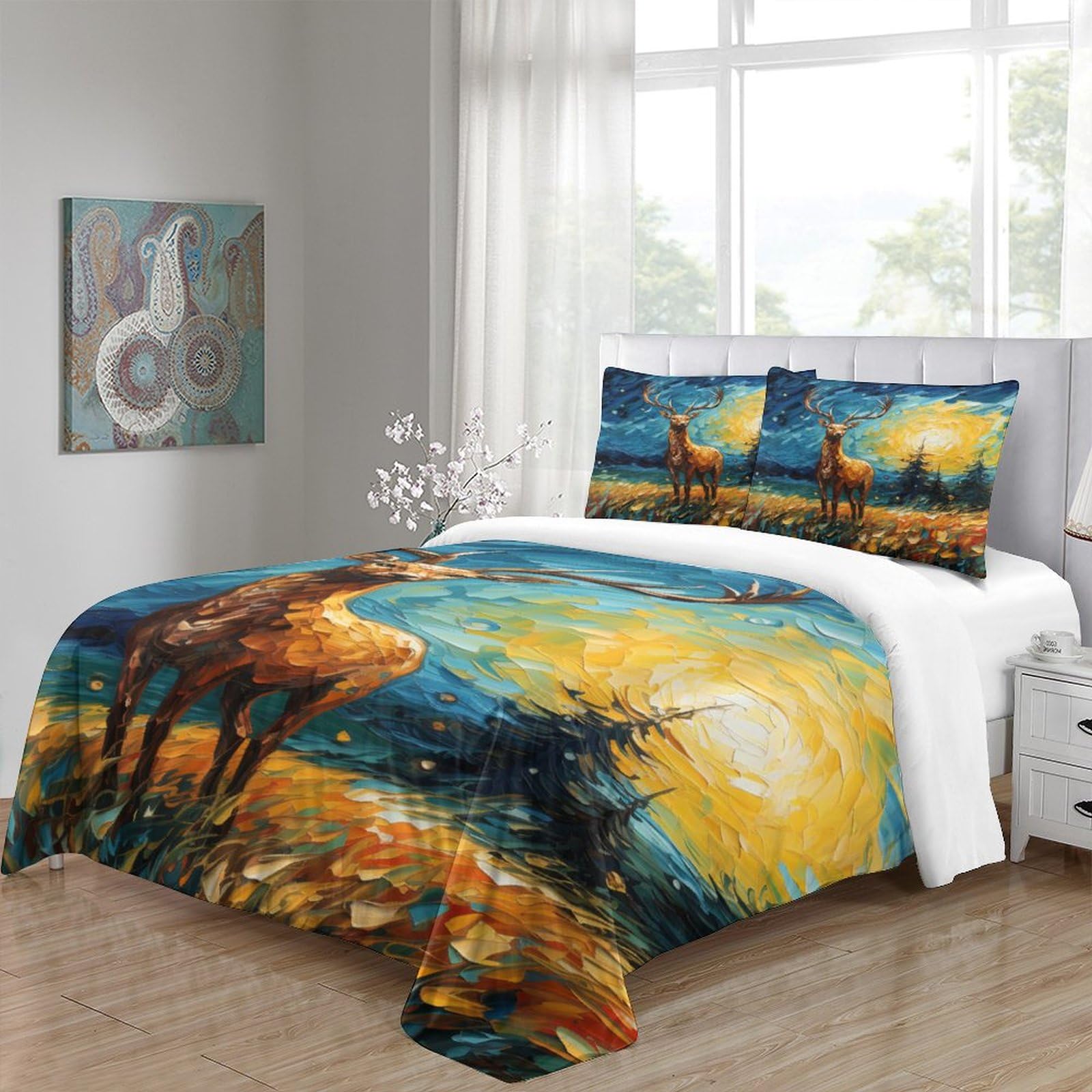 Stampato in 3D Pronipote tibetano Copertina Stampata Microfibra Disegnata Biancheria Da Letto Stile Morbido Set 3 Pezzi,King（220x240cm）, Per Adolescenti E Adulti