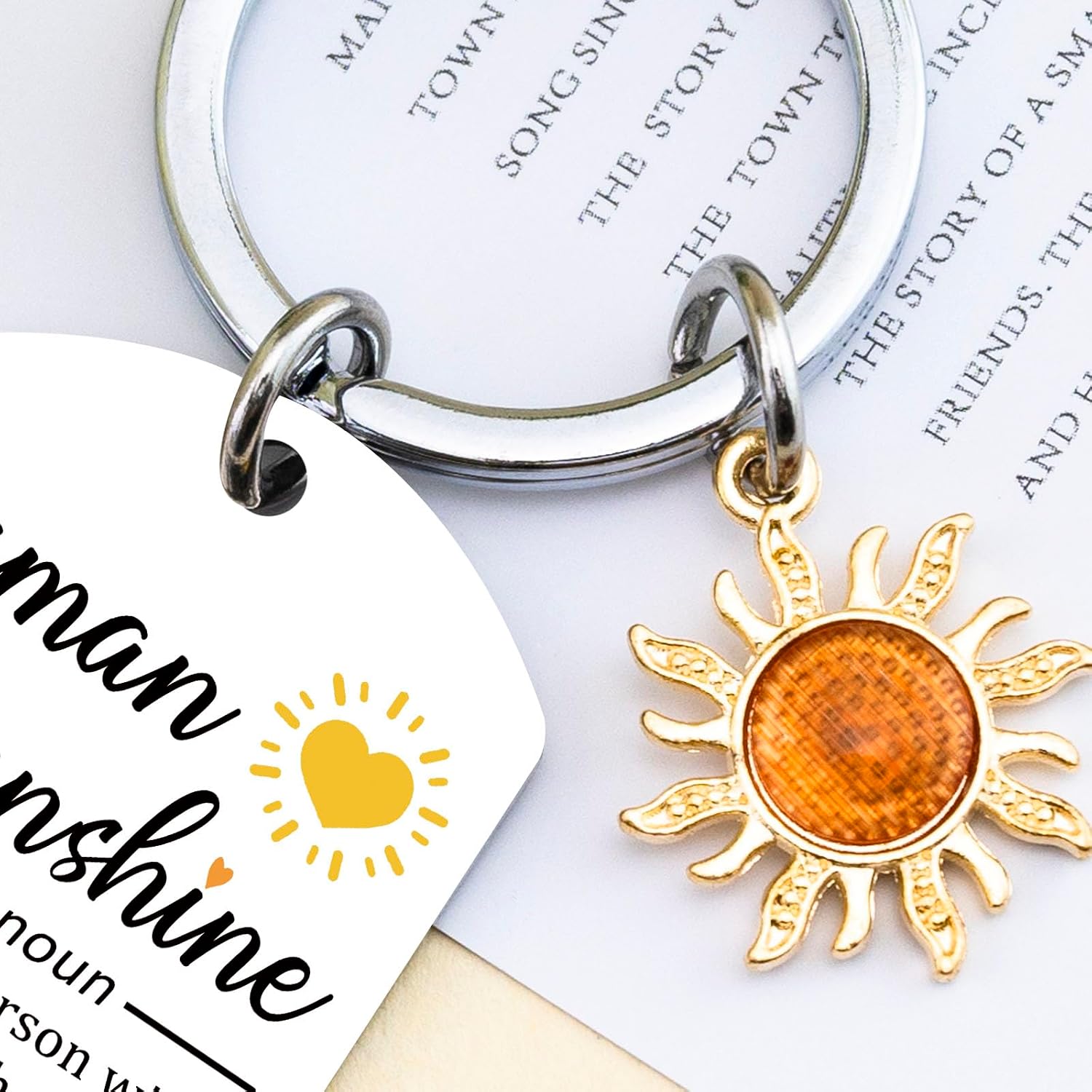Human Sunshine Gifts for Women Men, Sunshine Keychain Inspirational Gift for Coworker Leader Teacher Going Away Gift Thank You Appreciation Gifts for Friend Birthday Gift Ideas